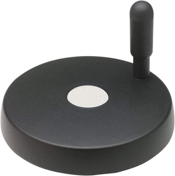 Elesa - 3.15" Diam, Technopolymer Handwheel with Handle - 1.57" Hub Diam - USA Tool & Supply