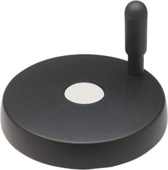 Elesa - 3.15" Diam, Technopolymer Handwheel with Handle - 1.57" Hub Diam - USA Tool & Supply