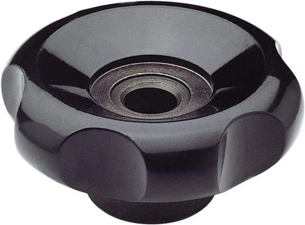 Elesa - 3.9" Head Diam, 6 Point Lobed Knob - 1/2" Hole, Duroplast - USA Tool & Supply