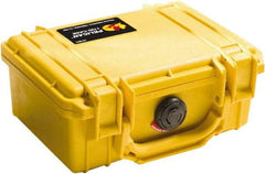 Pelican Products, Inc. - 6-49/64" Wide x 3-7/8" High, Clamshell Hard Case - Yellow, Polyethylene - USA Tool & Supply