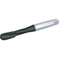 Kennametal - M12x1.75 Metric 3 Flute 6H Modified Bottoming Spiral Flute Tap - Powdered Metal, Nitride Finish, 85.9mm OAL, Right Hand Flute, Right Hand Thread, D6, Series T662 - USA Tool & Supply