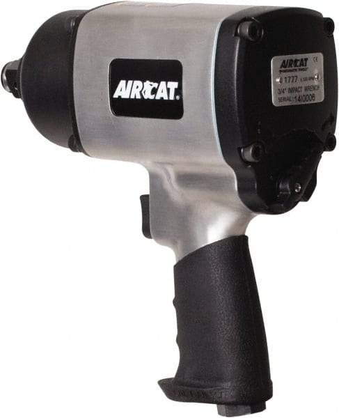 AIRCAT - 3/4" Drive, 6,000 RPM, 1,400 Ft/Lb Torque Impact Wrench - Pistol Grip Handle, 1,600 IPM, 8 CFM, 90 psi, 3/8" NPT Inlet - USA Tool & Supply