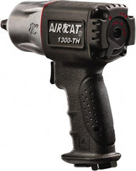 AIRCAT - 1/2" Drive, 10,000 RPM, 350 Ft/Lb Torque Impact Wrench - Pistol Grip Handle, 1,650 IPM, 6 CFM, 90 psi, 1/4" NPT Inlet - USA Tool & Supply