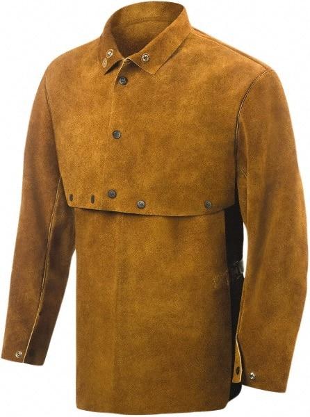 Steiner - Size S, 19" Long, Cape Sleeves & Bib - Leather, Brown - USA Tool & Supply