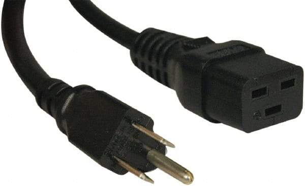 Tripp-Lite - 10', 14/3 Gauge/Conductors, Black Indoor Replacement Cord - 0 Receptacles, 15 Amps, 120 VAC, UL SJT, NEMA IEC-320 - USA Tool & Supply