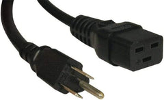 Tripp-Lite - 10', 14/3 Gauge/Conductors, Black Indoor Replacement Cord - 0 Receptacles, 15 Amps, 120 VAC, UL SJT, NEMA IEC-320 - USA Tool & Supply