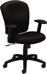 Basyx - 41" High Task Chair - 26" Wide x 34-1/2" Deep, 100% Polyester Seat, Black - USA Tool & Supply