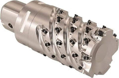 Seco - 44mm Cutting Diam, 8mm Max Depth of Cut, Modular Connection Indexable Copy End Mill - 4 Inserts, LOEX Insert, R217.94 Toolholder - USA Tool & Supply