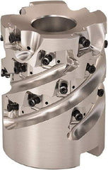 Seco - 4 Inserts, 50mm Cut Diam, 1-1/16" Arbor Diam, 43mm Max Depth of Cut, Indexable Square-Shoulder Face Mill - 0° Lead Angle, 2.5591" High, LOEX Insert Compatibility, Series Square T4-08 - USA Tool & Supply