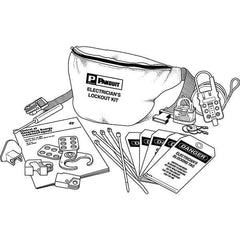 Panduit - 12 Piece Electrical Lockout Kit - Keyed Differently, Comes in Pouch - USA Tool & Supply