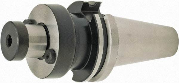 Parlec - CAT40 Dual Contact Taper Shank 38.1mm Pilot Diam Shell Mill Holder - 60.96mm Flange to Nose End Projection, 95.25mm Nose Diam, Through-Spindle Coolant - Exact Industrial Supply