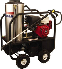 PRO-SOURCE - Gas, 14 hp, 4,000 psi, 4 GPM, Hot Water Pressure Washer - General Triplex Ceramic Plunger, 50' x 3/8" Hose - USA Tool & Supply