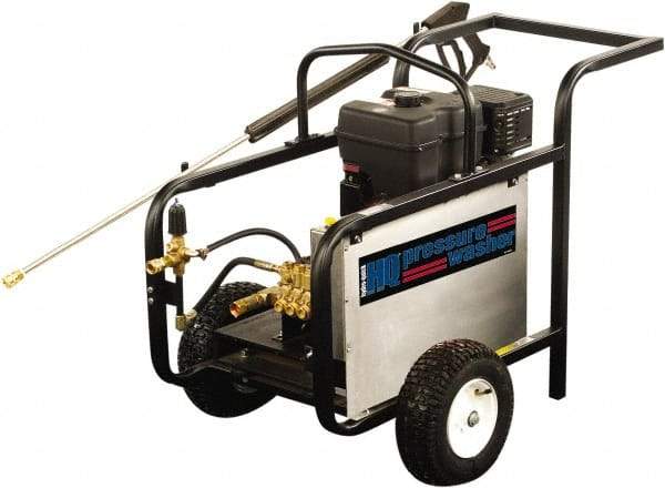 Value Collection - Gas, 23 hp, 5,000 psi, 4.5 GPM, Cold Water Pressure Washer - General Triplex Ceramic Plunger, 50' x 3/8" Hose - USA Tool & Supply