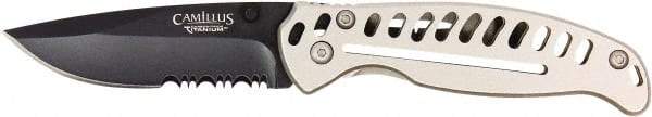 Clauss - 3" Blade, Drop Point Folding Knife - Stainless Steel - USA Tool & Supply