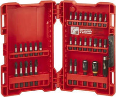 Milwaukee Tool - 32 Piece, Bit Set - 3/16 to 1/4" Hex, Phillips, Slotted, Torx, Square Point - USA Tool & Supply
