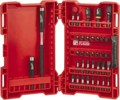 Milwaukee Tool - 36 Piece, Bit Set - 5/64 to 1/4" Hex, Phillips, Slotted, Torx, Square Point - USA Tool & Supply