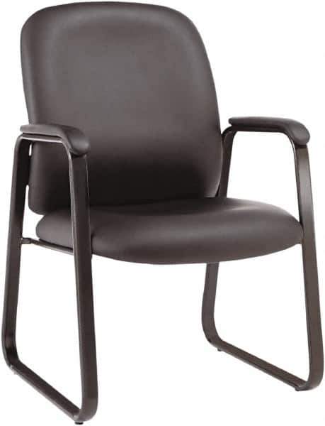 ALERA - Black Leather Guest Chair - 24-1/8" Wide x 36-5/8" High - USA Tool & Supply