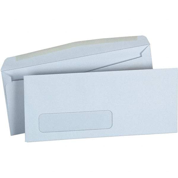UNIVERSAL - 4.13" Long x 9.63" Wide Gummed Flap Plain White Envelope with Window - White - USA Tool & Supply