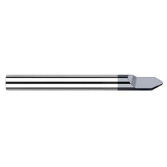 Engraving Cutters - 0.1250″ (1/8″) Shank Diameter × 0.0200″ Radius × 90° included Carbide Radius Engraver, 1 Flute, AlTiN Coated - Exact Industrial Supply