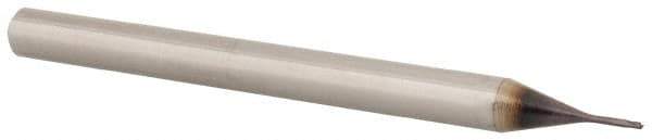 Seco - 0.5mm, 2 Flute, Single End, Solid Carbide, 0.05mm Corner Radius End Mill - 40mm OAL, 20° Helix, Right Hand Flute, 0.7mm LOC, Right Hand Cut, 2.5mm Extended Reach - USA Tool & Supply