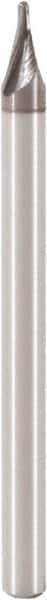 Seco - 0.8mm Diam, 0.8mm LOC, 2 Flute Solid Carbide Ball End Mill - MEGA-T Finish, Single End, 40mm OAL, 3mm Shank Diam, Spiral Flute - USA Tool & Supply