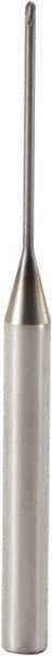 Seco - 1mm Diam, 1mm LOC, 2 Flute Solid Carbide Ball End Mill - MEGA-T Finish, Single End, 50mm OAL, 6mm Shank Diam, Spiral Flute - USA Tool & Supply