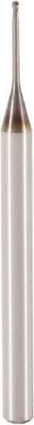 Seco - 0.6mm Diam, 0.6mm LOC, 2 Flute Solid Carbide Ball End Mill - MEGA-T Finish, Single End, 40mm OAL, 3mm Shank Diam, Spiral Flute - USA Tool & Supply
