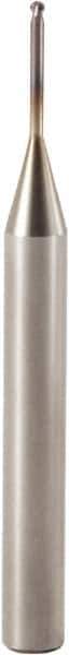 Seco - 1.5mm Diam, 1.13mm LOC, 2 Flute Solid Carbide Ball End Mill - MEGA-T Finish, Single End, 6mm Shank Diam, Spiral Flute - USA Tool & Supply