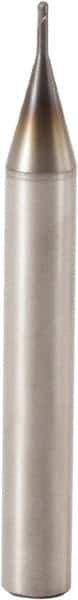 Seco - 1.2mm Diam, 0.9mm LOC, 2 Flute Solid Carbide Ball End Mill - MEGA-64-T Finish, Single End, 50mm OAL, 6mm Shank Diam, Spiral Flute - USA Tool & Supply
