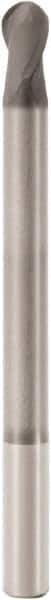 Seco - 3mm Diam, 8mm LOC, 2 Flute Solid Carbide Ball End Mill - Diamond Finish, Single End, 40mm OAL, 3mm Shank Diam, Spiral Flute - USA Tool & Supply