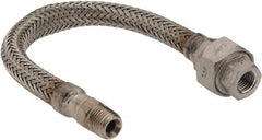 Made in USA - 12" OAL, 1/4" ID, 2,240 Max psi, Flexible Metal Hose Assembly - USA Tool & Supply