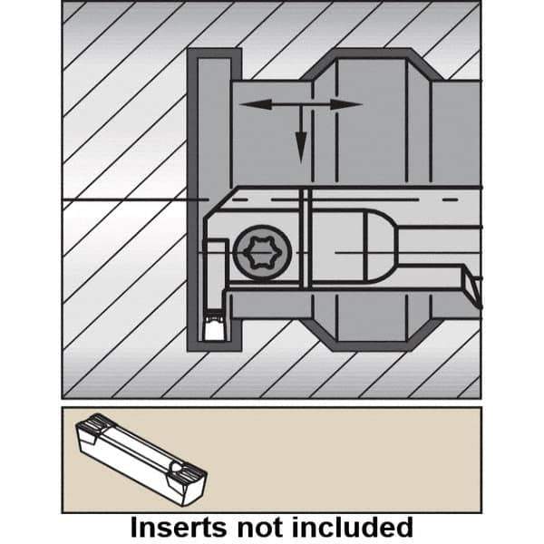 Kennametal - A-A4E, Right Hand, 0.63" Max Depth of Cut, 0.236" Min Groove Width, Indexable Grooving Tool Holder - A4 Insert Compatibility, 2" Shank Width, 12" OAL, Through Coolant - USA Tool & Supply