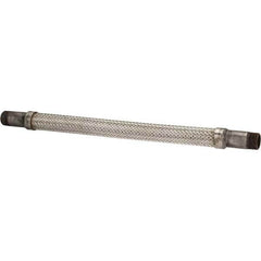 Made in USA - 18" OAL, 3/4" ID, 600 Max psi, Flexible Metal Hose Assembly - USA Tool & Supply