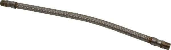 Made in USA - 18" OAL, 3/8" ID, 1,450 Max psi, Flexible Metal Hose Assembly - USA Tool & Supply