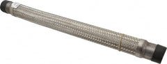 Made in USA - 24" OAL, 1-1/2" ID, 410 Max psi, Flexible Metal Hose Assembly - USA Tool & Supply