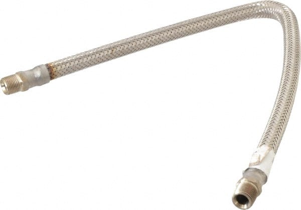 Made in USA - 24" OAL, 3/8" ID, 1,450 Max psi, Flexible Metal Hose Assembly - USA Tool & Supply