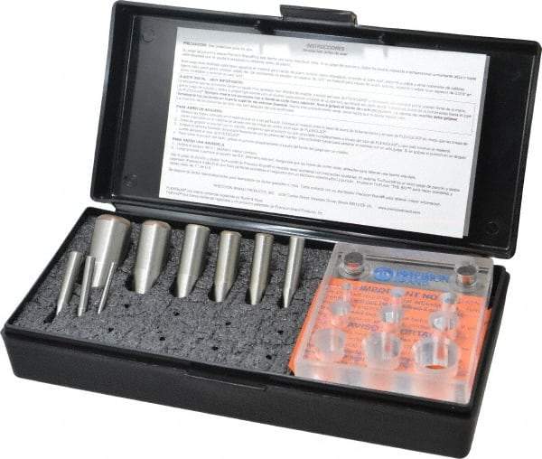 Precision Brand - 1/8 to 3/4 Inch Diameter Shim Punch and Die Set - 1/8, 3/16, 1/4, 5/16, 3/8, 7/16, 1/2, 5/8 and 3/4 Inch Diameter, 9 Piece - USA Tool & Supply