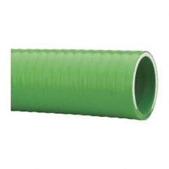 Made in USA - 1-1/2" Inside x 1-13/16" Outside Diam, PVC Liquid Suction & Discharge Hose - Green, 100' Long, 28 Vacuum Rating, 85 psi Working Pressure - USA Tool & Supply