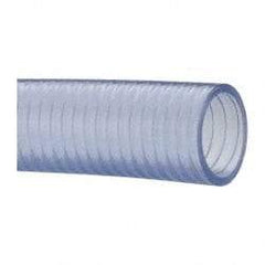 Made in USA - 1-1/2" Inside x 1-13/16" Outside Diam, Food & Beverage Hose - 4" Bend Radius, 100' Long, 28 Vacuum Rating - USA Tool & Supply