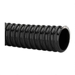 Made in USA - 1-1/2" ID, 28 Hg Vac Rating, 75 psi, PVC Vacuum & Duct Hose - 100' Long, Black, 4" Bend Radius, -10°F Min - USA Tool & Supply