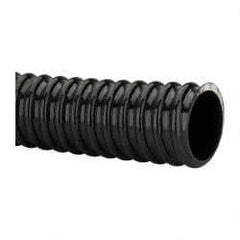 Made in USA - 1-1/2" ID, 28 Hg Vac Rating, 75 psi, PVC Vacuum & Duct Hose - 100' Long, Black, 4" Bend Radius, -10°F Min - USA Tool & Supply