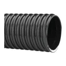 Made in USA - 3" ID, 28 Hg Vac Rating, 50 psi, PVC Vacuum & Duct Hose - 100' Long, Black, 8" Bend Radius, -10°F Min - USA Tool & Supply