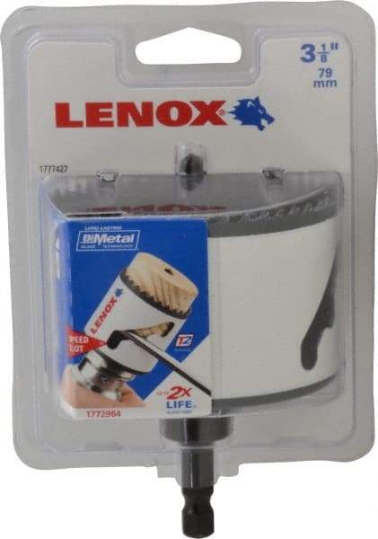 Lenox - 3-1/8" Diam, 1-1/2" Cutting Depth, Hole Saw - Bi-Metal Saw, Toothed Edge - USA Tool & Supply