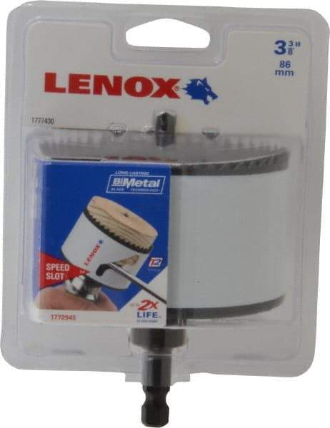 Lenox - 3-3/8" Diam, 1-1/2" Cutting Depth, Hole Saw - Bi-Metal Saw, Toothed Edge - USA Tool & Supply