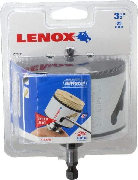 Lenox - 3-1/2" Diam, 1-1/2" Cutting Depth, Hole Saw - Bi-Metal Saw, Toothed Edge - USA Tool & Supply