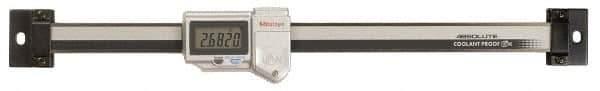 Mitutoyo - 0 to 200mm, 0.01mm Resolution Horizontal Electronic Linear Scale - 0.001 Inch Accuracy, Data Output, SR44 Battery - USA Tool & Supply