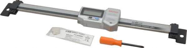 Mitutoyo - 0 to 6 Inch, 0.01mm Resolution Horizontal Electronic Linear Scale - 0.001 Inch Accuracy, Data Output, SR44 Battery - USA Tool & Supply