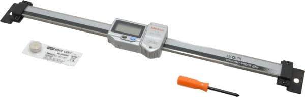 Mitutoyo - 0 to 8 Inch, 0.01mm Resolution Horizontal Electronic Linear Scale - 0.001 Inch Accuracy, Data Output, SR44 Battery - USA Tool & Supply