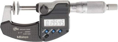 Mitutoyo - 0 to 1 Inch, Ratchet Stop Thimble, IP65 Water Resistance, Electronic Disc Micrometer - 0.0002 Inch Accuracy, 20mm Disc, 0.00005 Inch Resolution - USA Tool & Supply