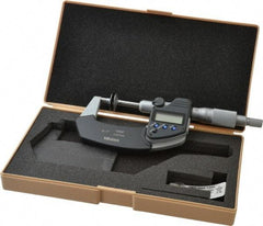 Mitutoyo - 0 to 1 Inch, Ratchet Stop Thimble, IP54 Water Resistance, Electronic Disc Micrometer - 0.0002 Inch Accuracy, 20mm Disc, 0.00005 Inch Resolution - USA Tool & Supply